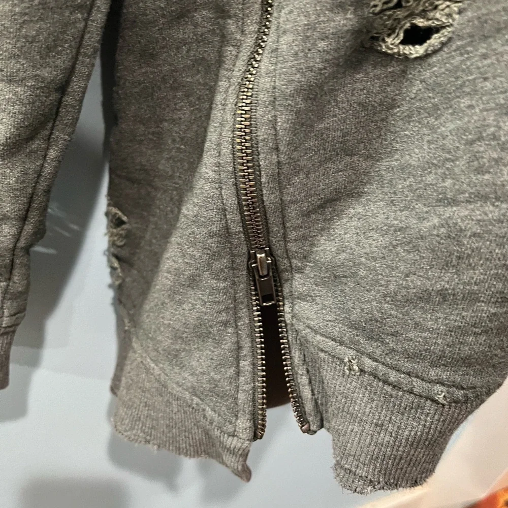 JOE’S Distressed Gray Sweatshirt - Picture 4 of 7